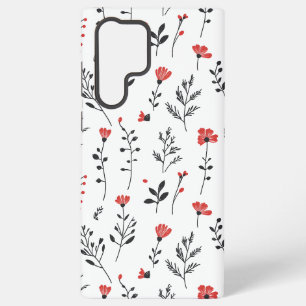 Elegantes Floral – Rotes und schwarzes botanisches Samsung Galaxy Hülle