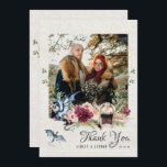 Elegantes Floral Viking Wedding Foto Vielen Dank Dankeskarte<br><div class="desc">Diese professionell gestalteten Karten sind schnell anpassbar. Fügen Sie diesem Design Ihre benutzerdefinierte Formulierung hinzu, indem Sie die "Diese Vorlage bearbeiten"-Felder auf der rechten Seite des Elements verwenden, oder klicken Sie auf die blaue Schaltfläche "Anpassen", um den Text anzuordnen, die Schriftart und Farben zu ändern und um diesem Design zusätzliche...</div>