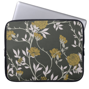 Elegantes Floral: Vintage-Musterdesign. Laptopschutzhülle
