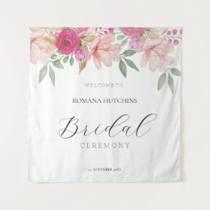 Elegantes Floral Wasserfarbe Handgemalt Wandteppich