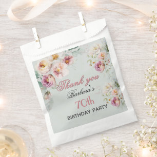 *Elegantes Florales 70. Geburtstag* Geschenktütchen