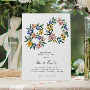 Elegantes Florales 80er Botanisches 80. Geburtstag Einladung