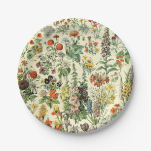 Elegantes florales botanisches Blumenmuster Pappteller