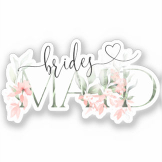 Elegantes florales Brautparty & Bridesmaid Sticker