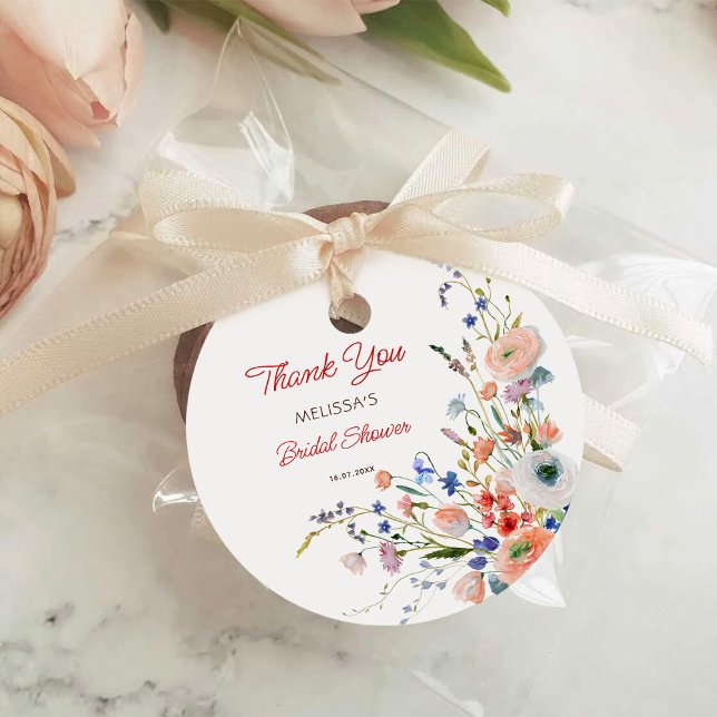 Elegantes florales Brautparty Danke Geschenkanhänger (Von Creator hochgeladen)