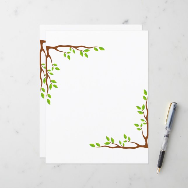 Elegantes florales Briefpapier (Vorderseite/Rückseite Beispiel)