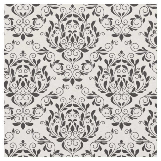 Elegantes, florales Damask-Gewebe Stoff (Nahaufnahme)