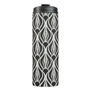 Elegantes florales Damast, art nouveau nahtloses M Thermosbecher