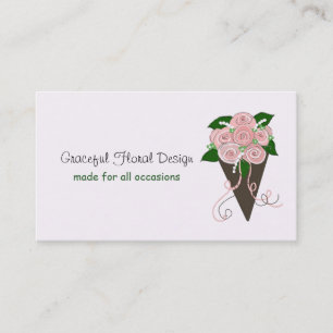 Elegantes florales Design...Hochzeitsstrauß Visitenkarte