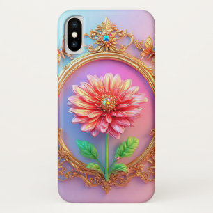 Elegantes florales Design in einem goldenen Rahmen Case-Mate iPhone Hülle