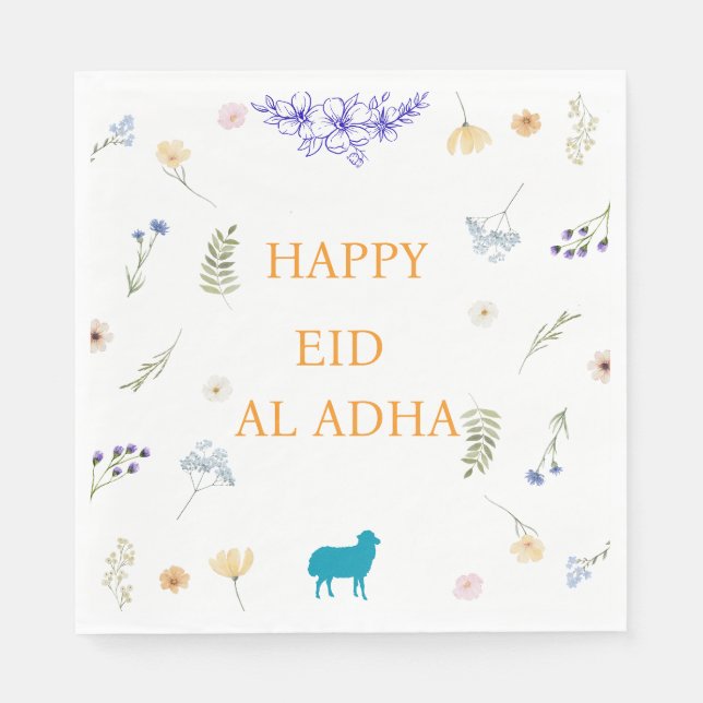 Elegantes florales Eid al-Adha-Tischpapierdesign Serviette (Vorderseite)