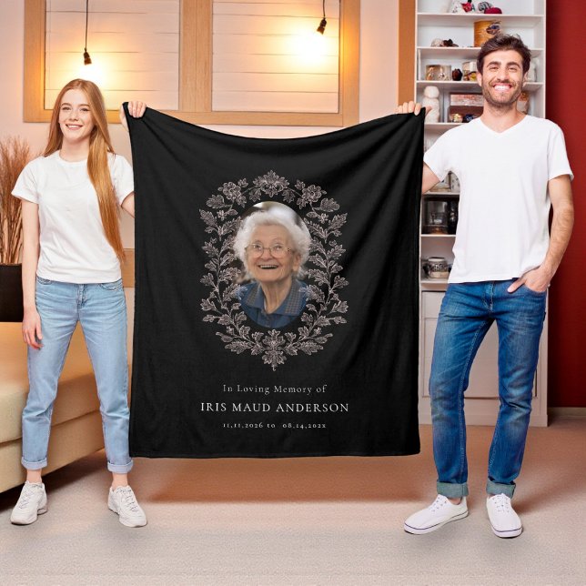 Elegantes florales Foto im Gedächtnis Fleecedecke (Von Creator hochgeladen)