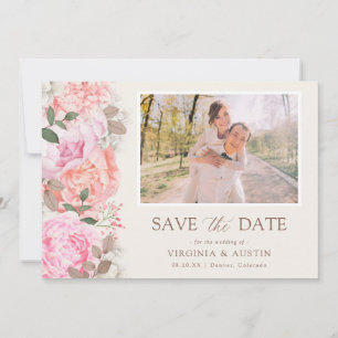 Elegantes florales Foto Save The Date