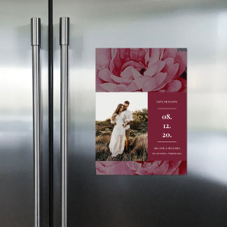 Elegantes florales Foto Save the Date Magneteinladung