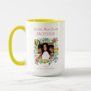 Elegantes, florales Foto Tasse