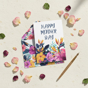 Elegantes Florales Frohes Muttertag Geschenk Perso Feiertagskarte