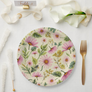 Elegantes florales Frühlingsdesign Pappteller