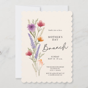 Elegantes Florales Frühstück zum Muttertag Einladung
