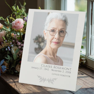 Elegantes florales Funeral-Foto-Podest-Schild Sockelschild