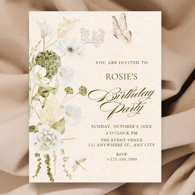 Elegantes florales Geburtstag Einladung (Von Creator hochgeladen)