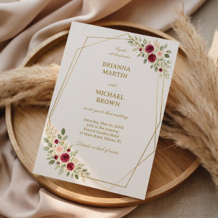Elegantes Florales Gold Einladung