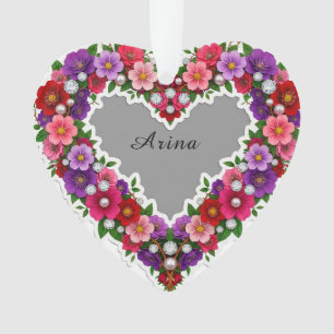 Elegantes florales Herzdesign Ornament