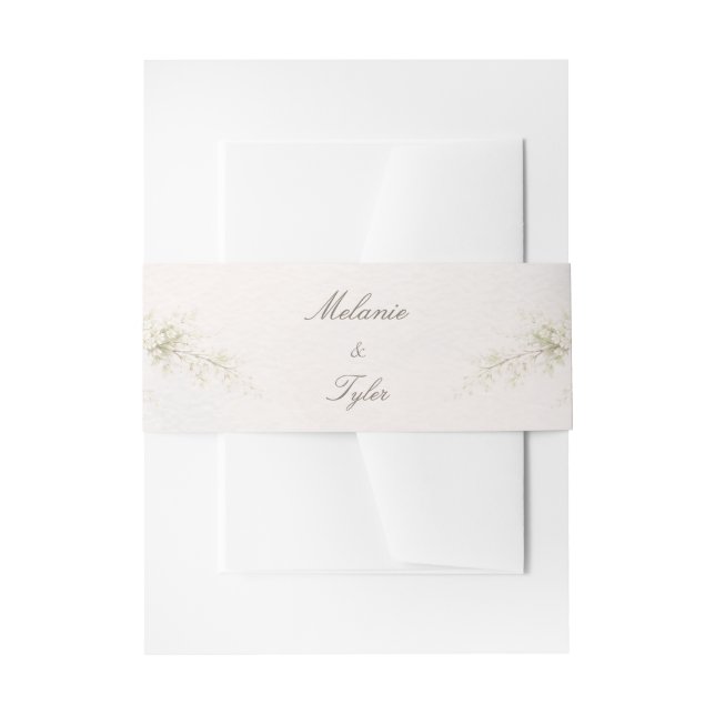 Elegantes florales Hochzeit-Bauchband Einladungsbanderole (Vorderseite Beispiel)