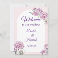 Elegantes florales Hochzeits-Willkommensschild