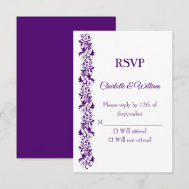 Elegantes florales Hochzeitsdesign RSVP Karte