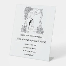Elegantes florales Hochzeitsgästebuch-Schild