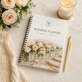 Elegantes florales Hochzeitsplaner Spiralnotizbuch Notizblock