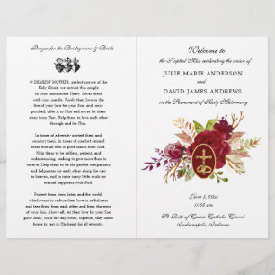 Elegantes Florales Katholisches Lateinisches Hochz