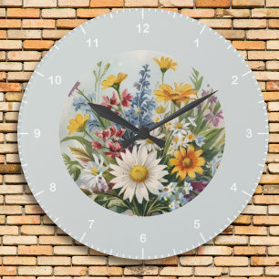 Elegantes florales Landhaus Große Wanduhr