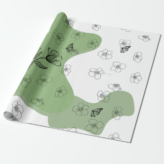 Elegantes florales Line-Art-Geschenkverpackungspap Geschenkpapier
