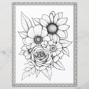 Elegantes Florales Malbuch Scrapbook Papier
