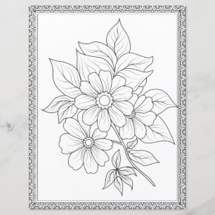 Elegantes Florales Malbuch Scrapbook Papier