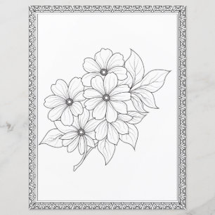 Elegantes Florales Malbuch Scrapbook Papier
