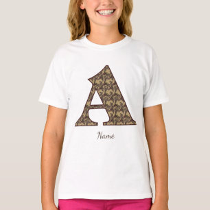 Elegantes florales Monogramm Anfangs-A  T-Shirt