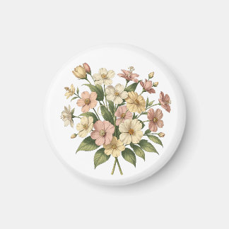Elegantes florales Monogramm-Blumenstrauß-Design Magnet