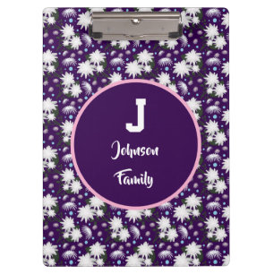 Elegantes florales Monogramm-Geschenkdesign Klemmbrett