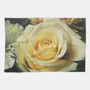 Elegantes florales Monogramm Geschirrtuch