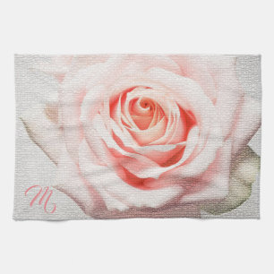 Elegantes florales Monogramm Geschirrtuch