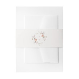 Elegantes florales Monogramm-Hochzeitsbauchband Einladungsbanderole