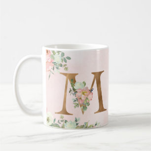 Elegantes florales Monogramm "M" - Klassischer Bec Kaffeetasse