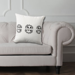 Elegantes florales Monogramm mit Text: MAMA MAMÁ & Kissen