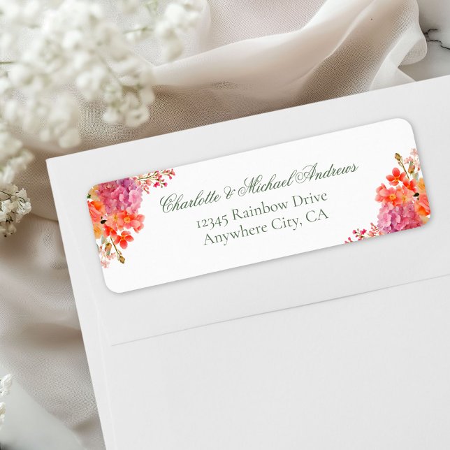 Elegantes florales Monogramm-Skript-Hochzeit (Elegant Floral Monogram Script Wedding Label)