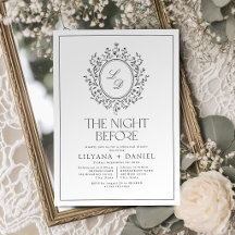 Elegantes florales Monogramm Vintage-Probeessen