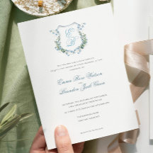 Elegantes florales Monogramm-Wappen formelle Hochz