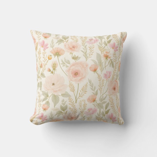 Elegantes, florales Muster Kissen (Vorderseite)