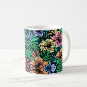 Elegantes florales Muster mit pulsierendem botanis Kaffeetasse